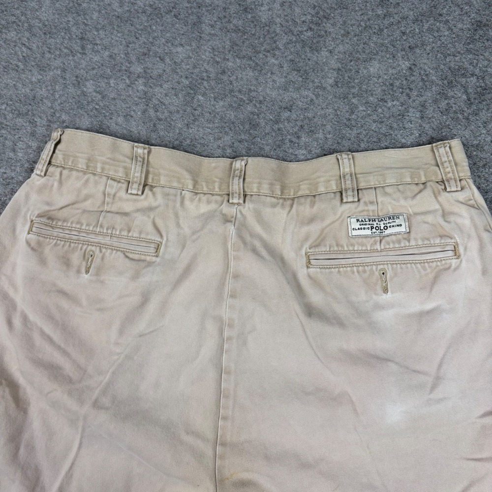 Vintage Polo Ralph Lauren Prospect Shorts Mens 34 Tan Golf Old Money Chino Twill - Picture 15 of 16